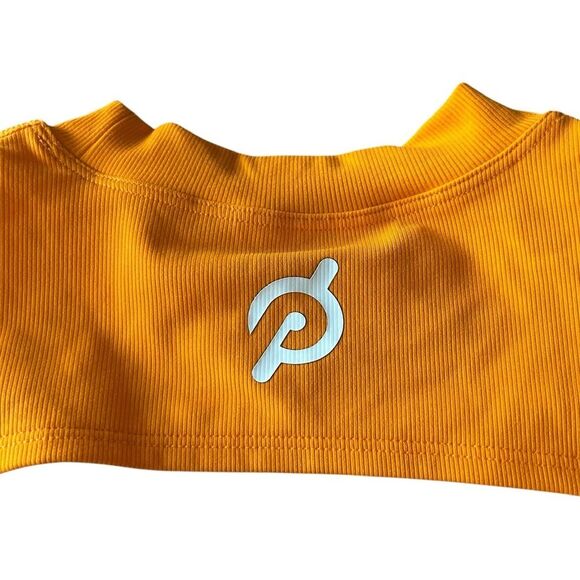 Peloton‎ Women’s M Cadet Rib High Neck Cutout Sports Bra Bright Orange Athletic - Picture 8 of 12